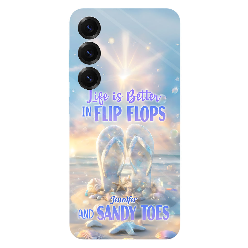 Life Is Better With Flipflops - Personalized Sea Lover Full Print Phone Case