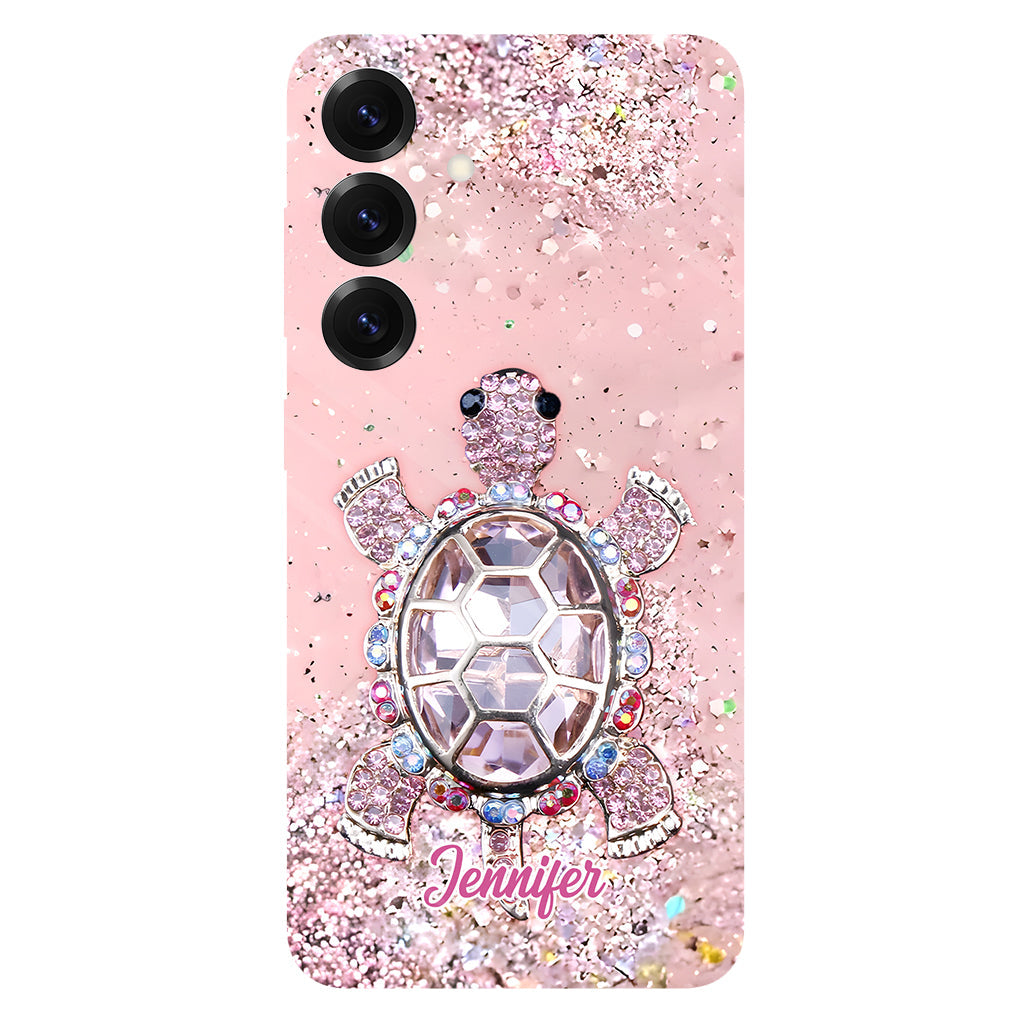 Einfach ein Mädchen, das Schildkröten liebt – Personalisierte Handyhülle mit Schildkrötenmotiv