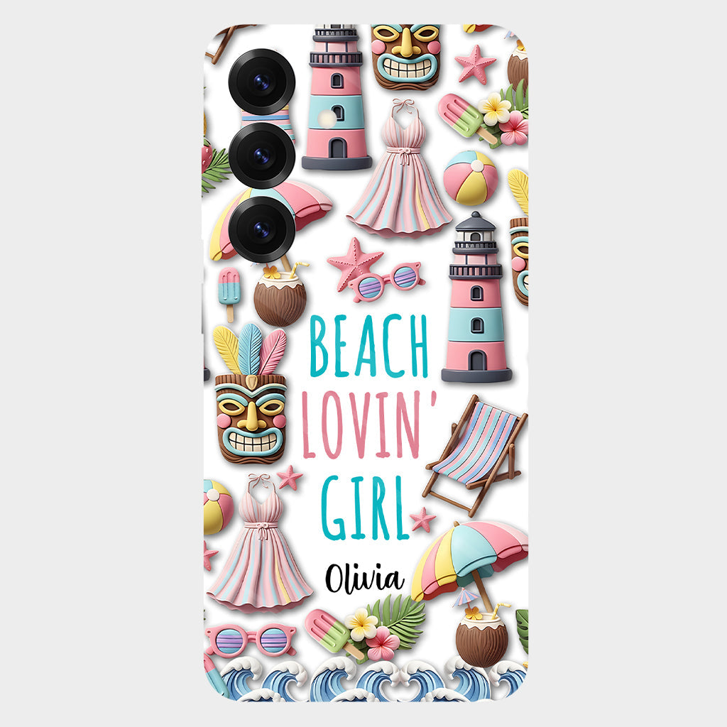 Strandliebhaberin – Personalisierte Handyhülle mit Meeresmotiv