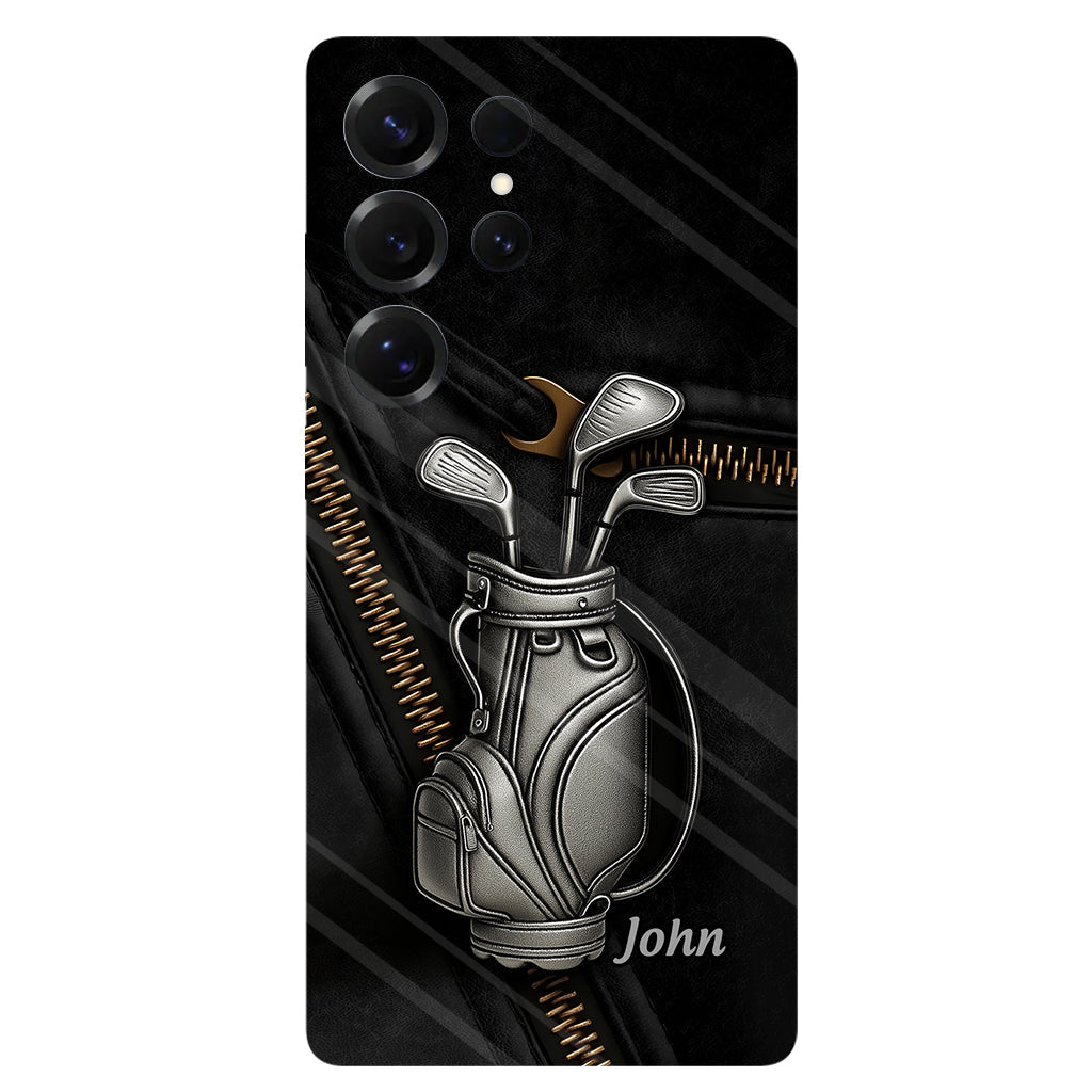 Golf ist ein schöner Spaziergang – personalisierte Handyhülle mit Golf-Vollbild