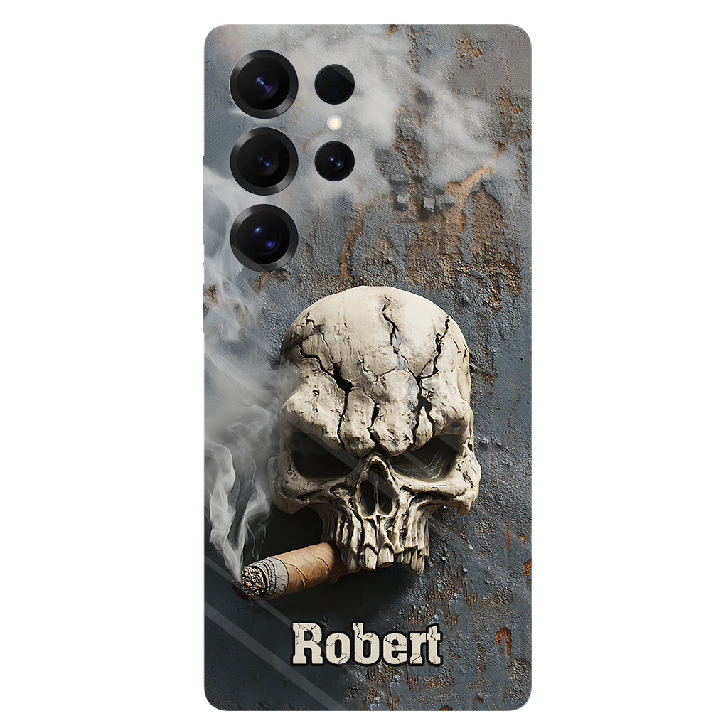 Skull Cigar - Personalized Skull Full Print Phone Case