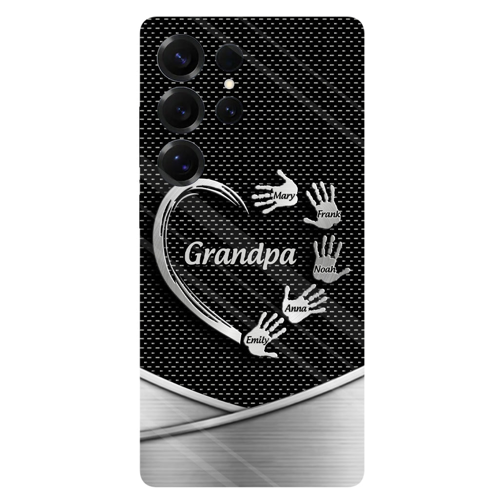 Grandpa Dad Kids Handprints - Personalized Father Full Print Phone Case