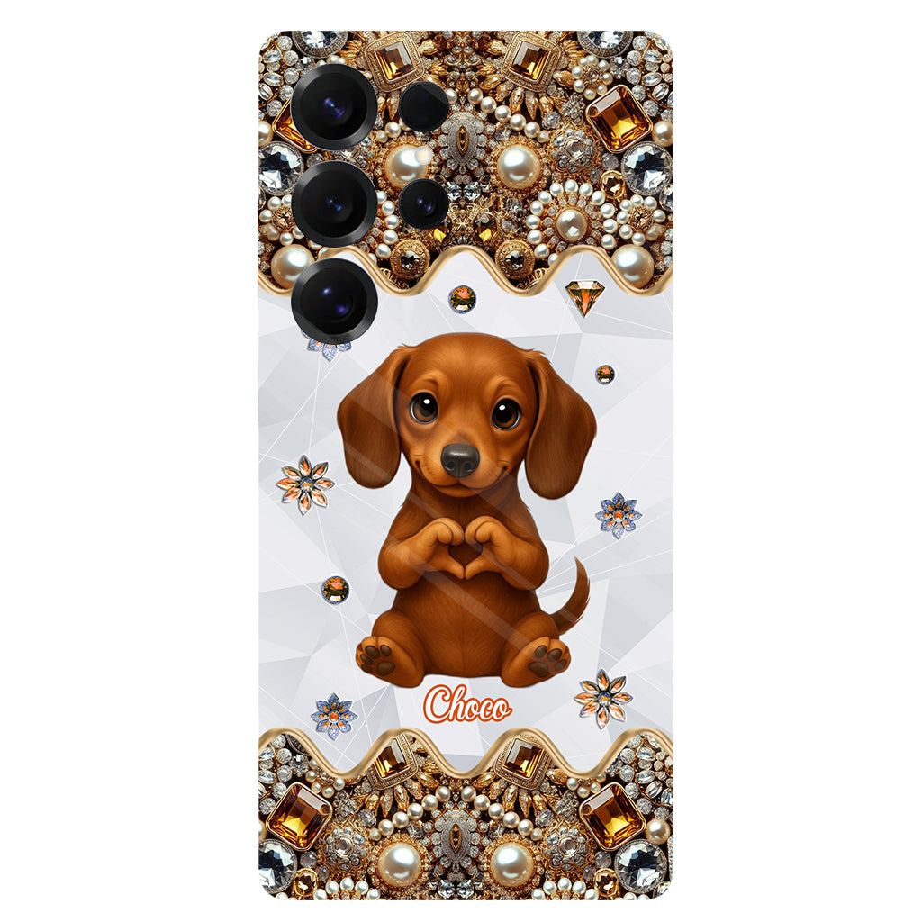 Puppy/ Kitty Makes Heart Hands - Personalized Dog Full Print Phone Case