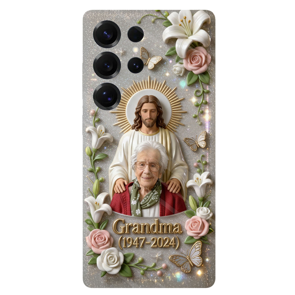 Gedenkgeschenk für einen geliebten Menschen, Glaube an Gott – personalisierte Handyhülle mit vollflächigem Gedenkdruck