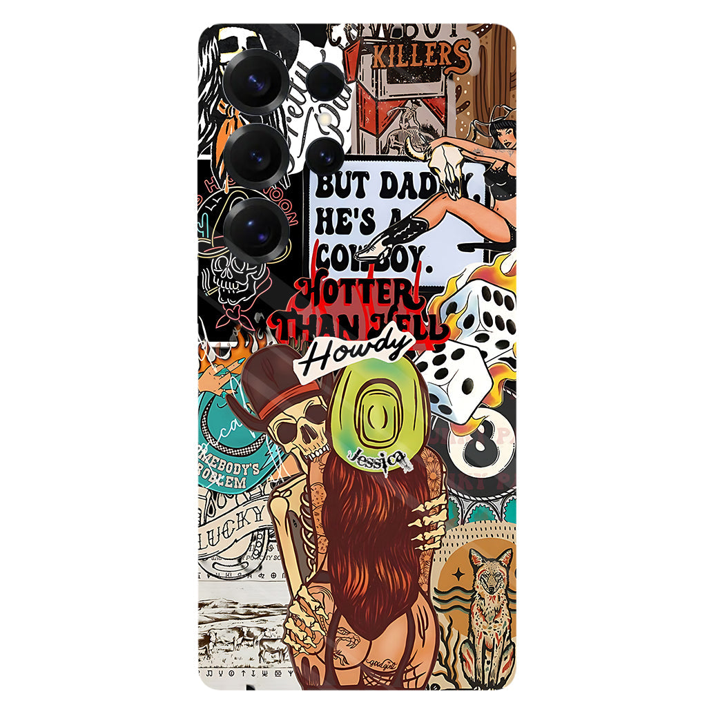 Howdy Cowgirl – Personalisierte Handyhülle mit Cowgirl-Vollbild
