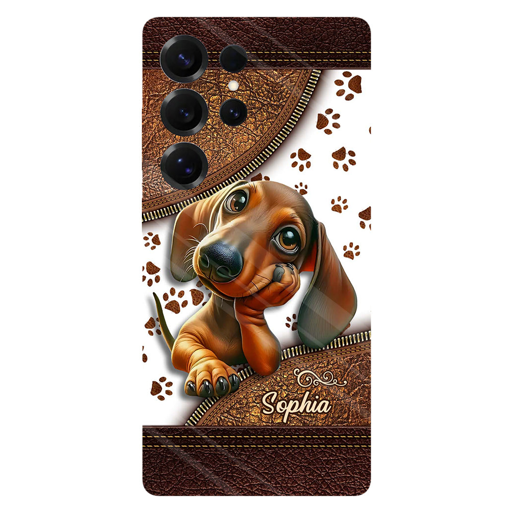 Cute Dachshund - Personalized Dog Full Print Phone Case