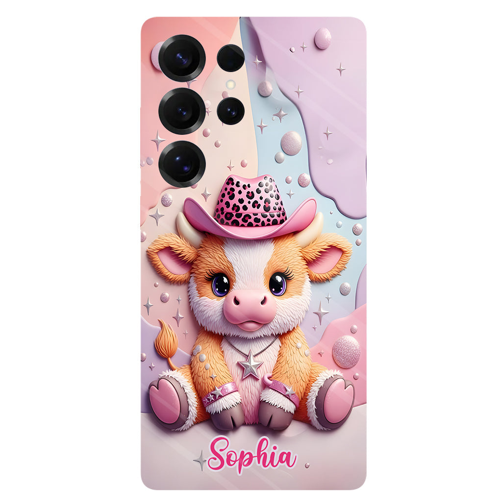 Niedliches Hochlandrind – Personalisierte Handyhülle mit Hochlandrind-Vollbild