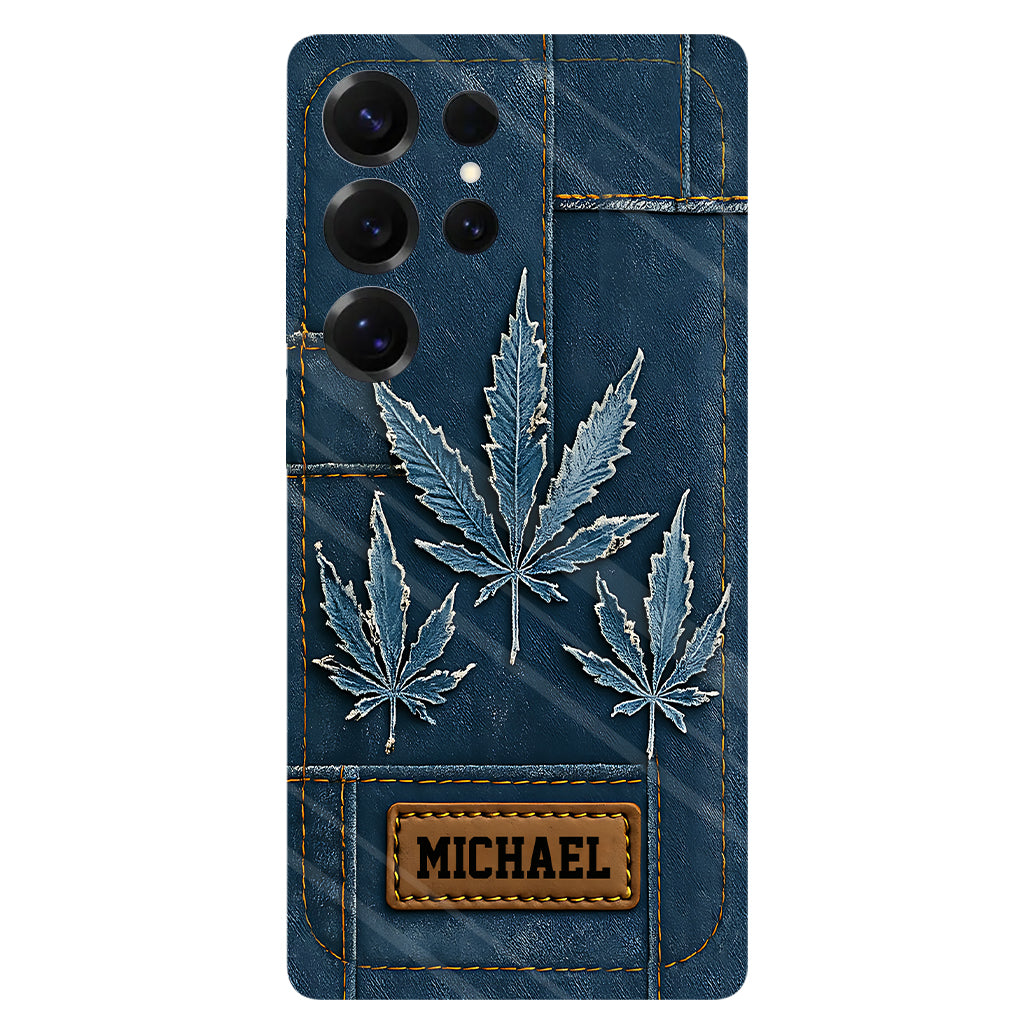 Distressed Denim Marijuanas - Personalized Weed Full Print Phone Case