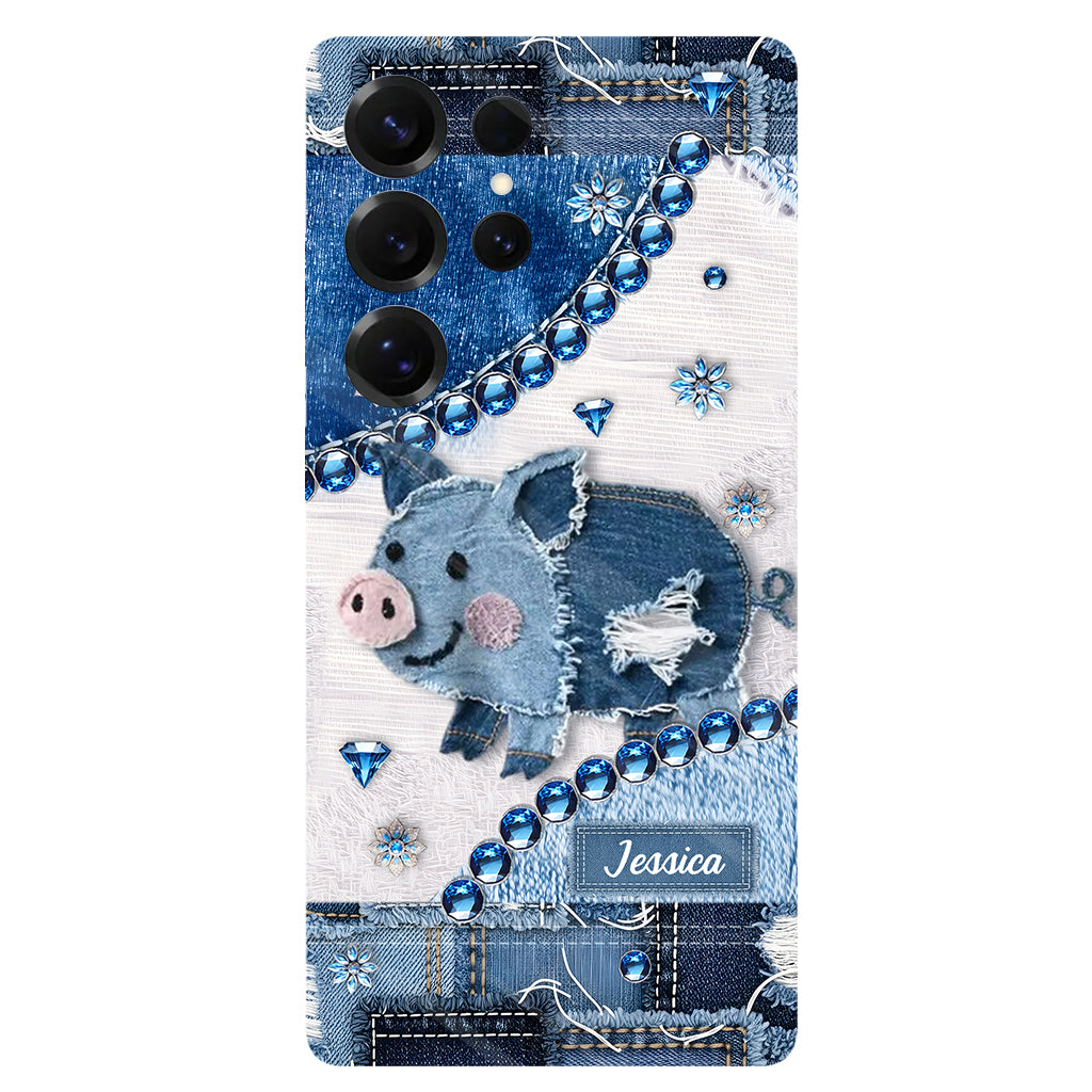 Niedliches Schwein – Personalisierte Handyhülle für Schweineliebhaber mit Volldruck