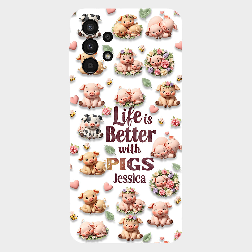 Just A Girl Who Loves Pigs - Personalized Pig Lover Full Print Phone Case