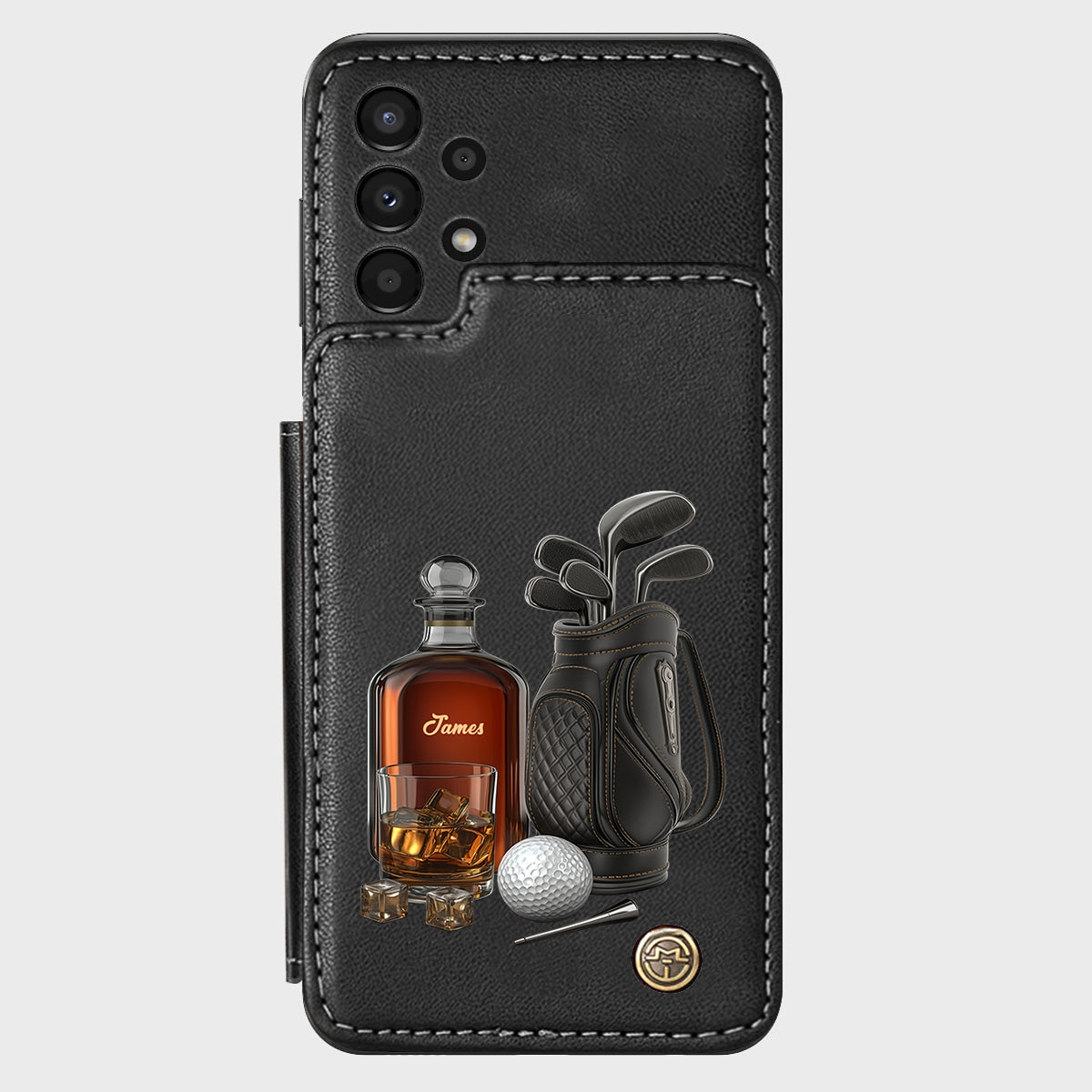 Whiskey & Golf - Personalized Golf Wallet Phone Case