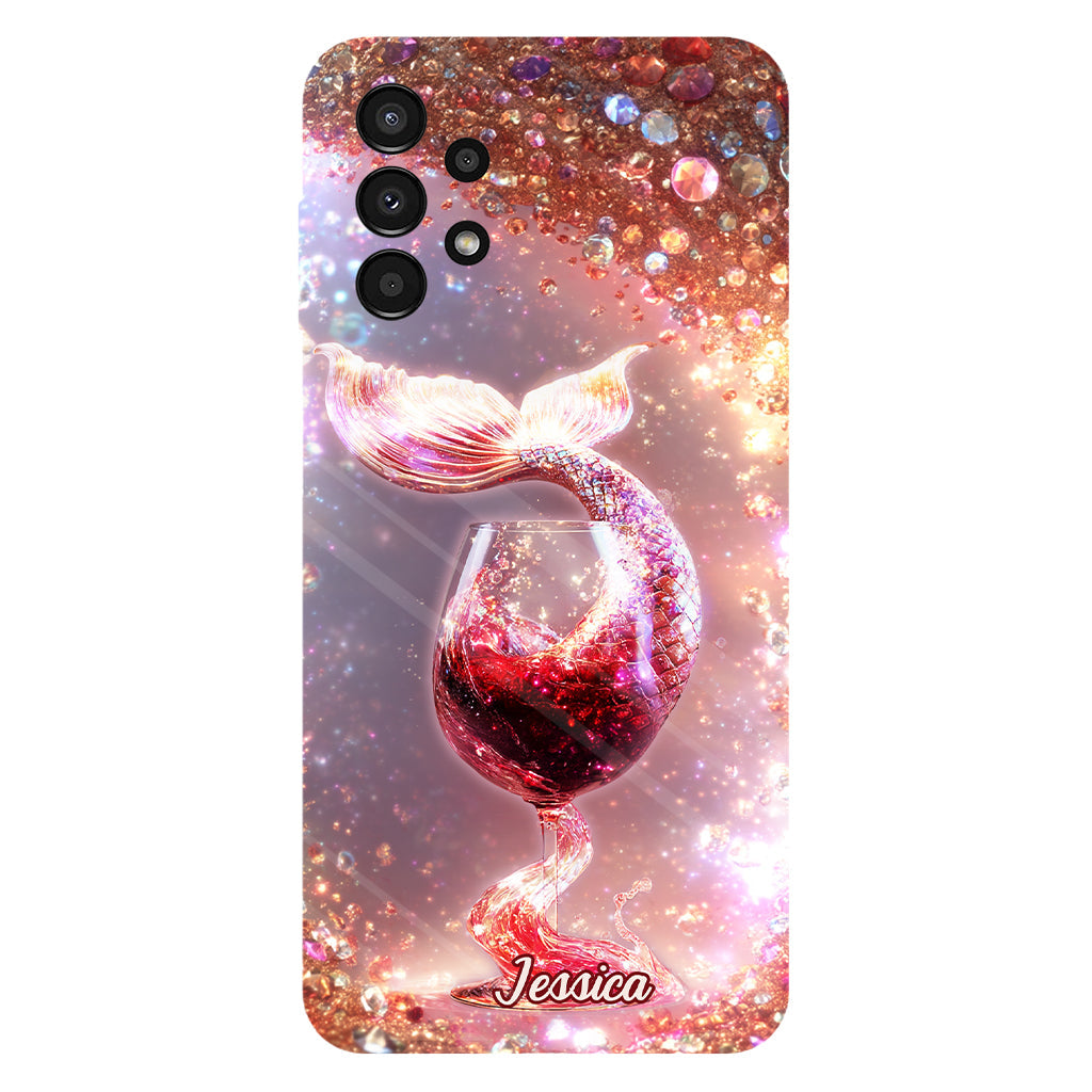 Ich trinke wie ein Fisch, ich bin eine Meerjungfrau – Personalisierte Handyhülle mit Weinmotiv