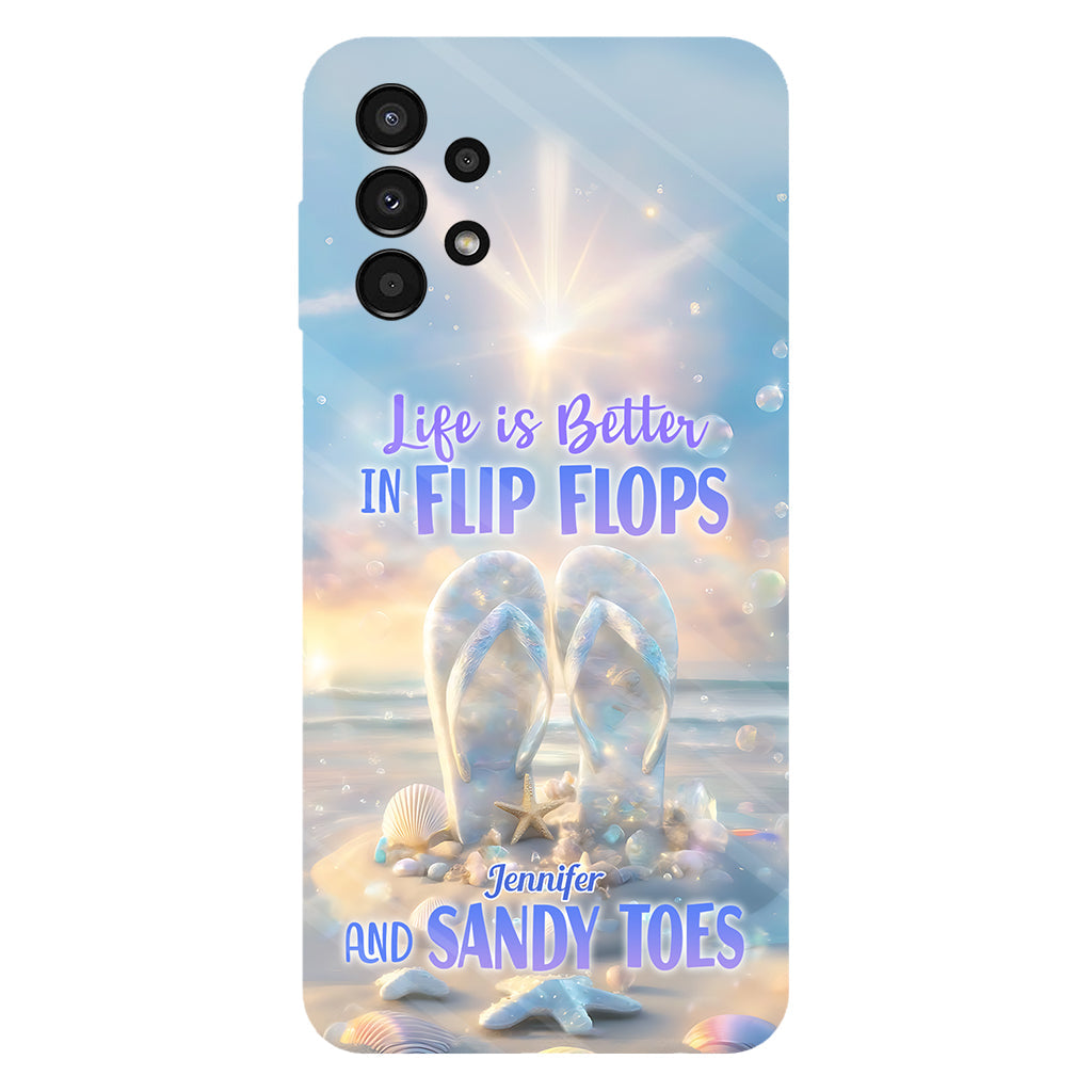 Life Is Better With Flipflops - Personalized Sea Lover Full Print Phone Case