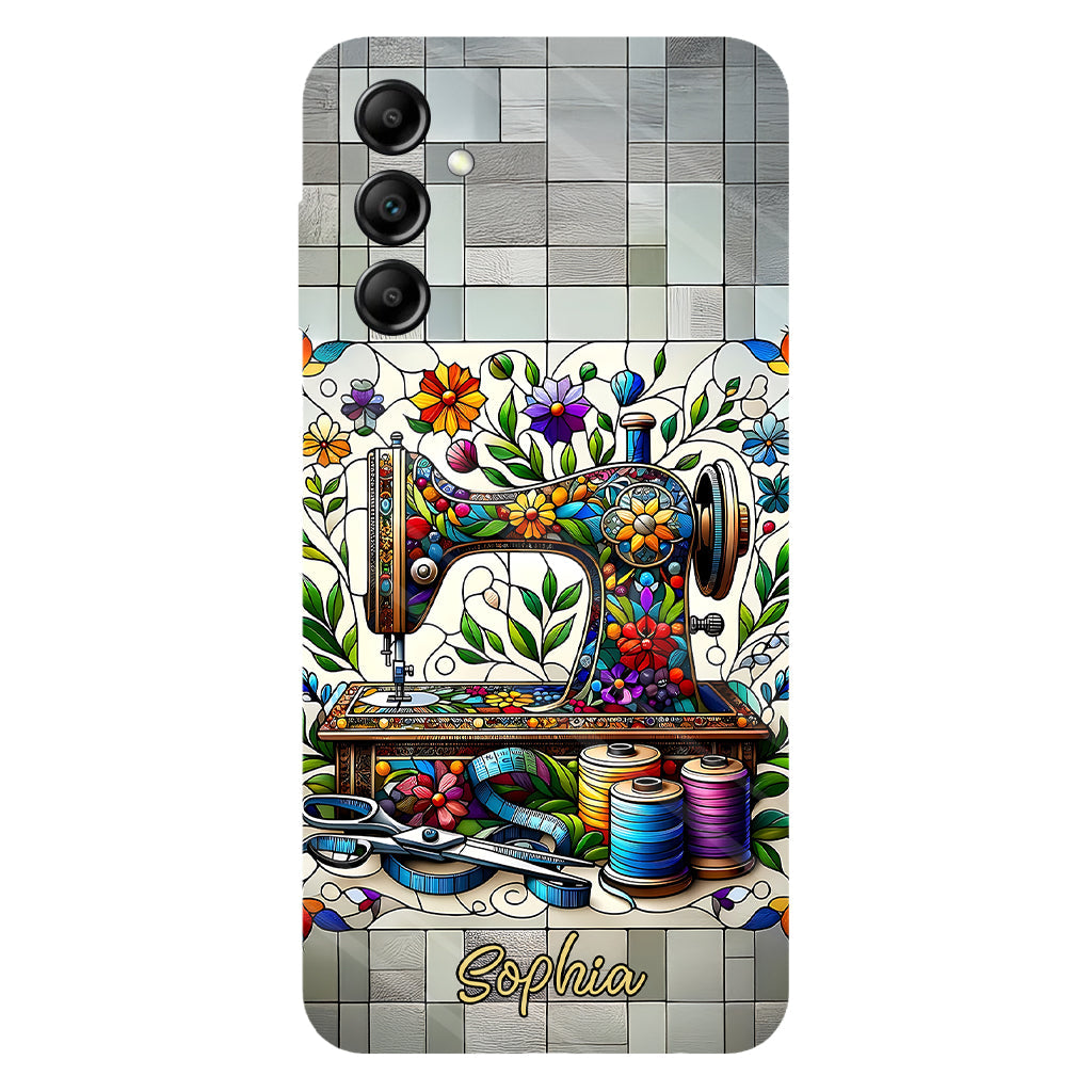 Ich liebe Nähen – Personalisierte Handyhülle mit Nähmotiv