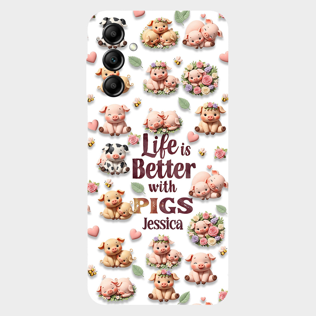 Just A Girl Who Loves Pigs - Personalized Pig Lover Full Print Phone Case