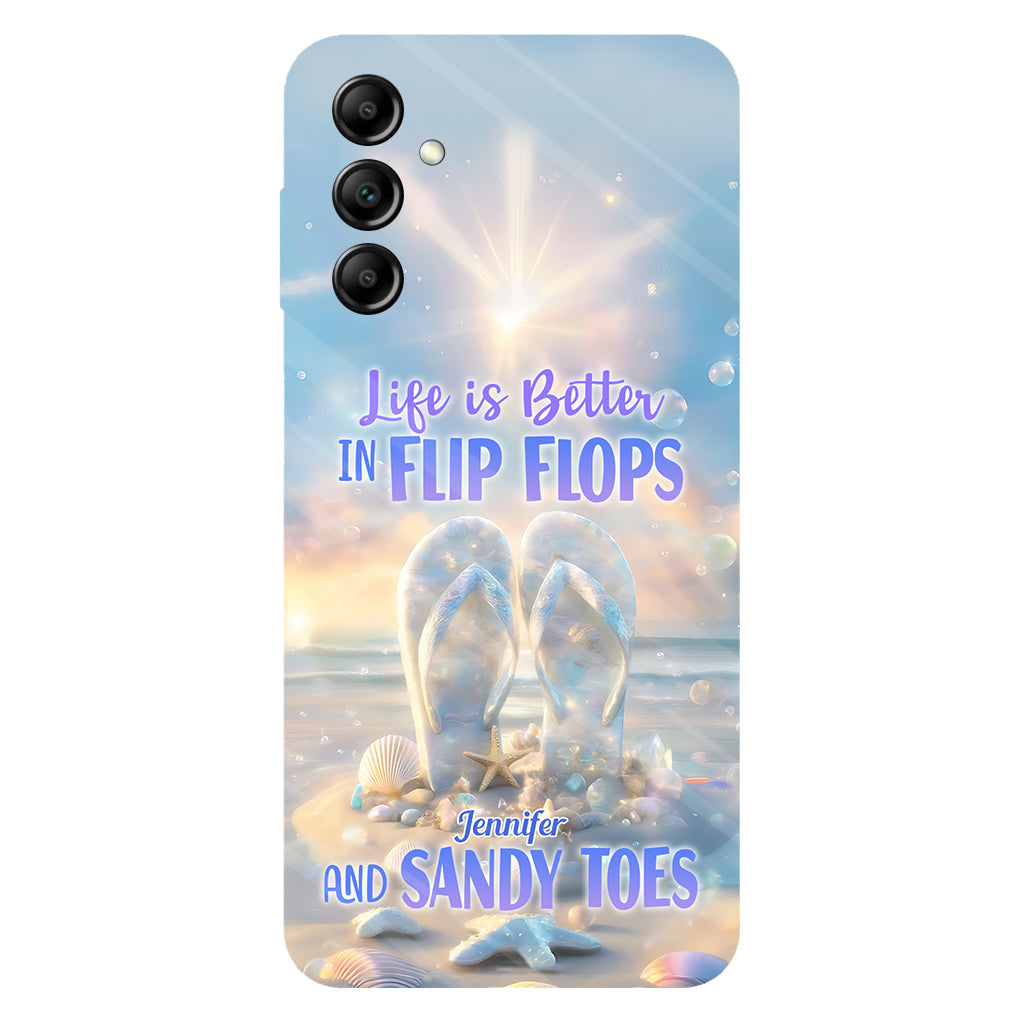 Life Is Better With Flipflops - Personalized Sea Lover Full Print Phone Case