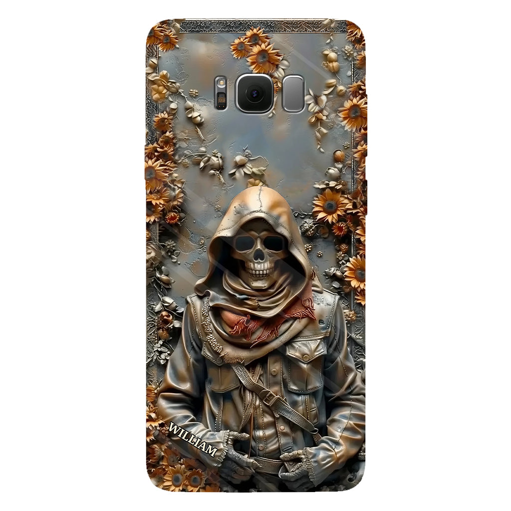 Vintage-Totenkopf – Personalisierte Handyhülle mit Totenkopf-Vollbild