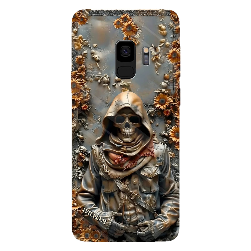 Vintage-Totenkopf – Personalisierte Handyhülle mit Totenkopf-Vollbild