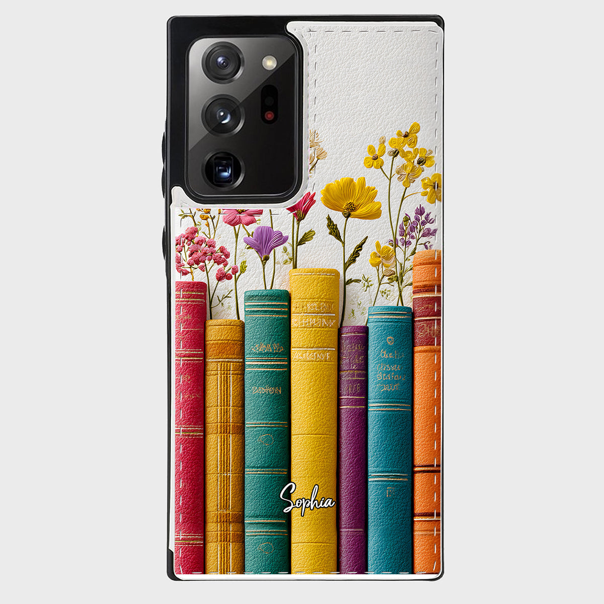 Vintage-Blumenbuch – Personalisiertes Buch, faltbare Handyhülle