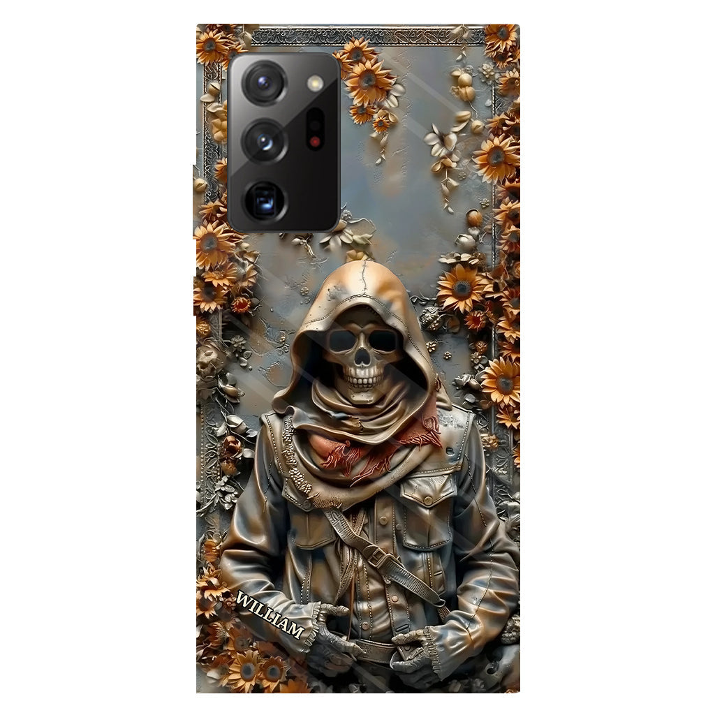 Vintage-Totenkopf – Personalisierte Handyhülle mit Totenkopf-Vollbild