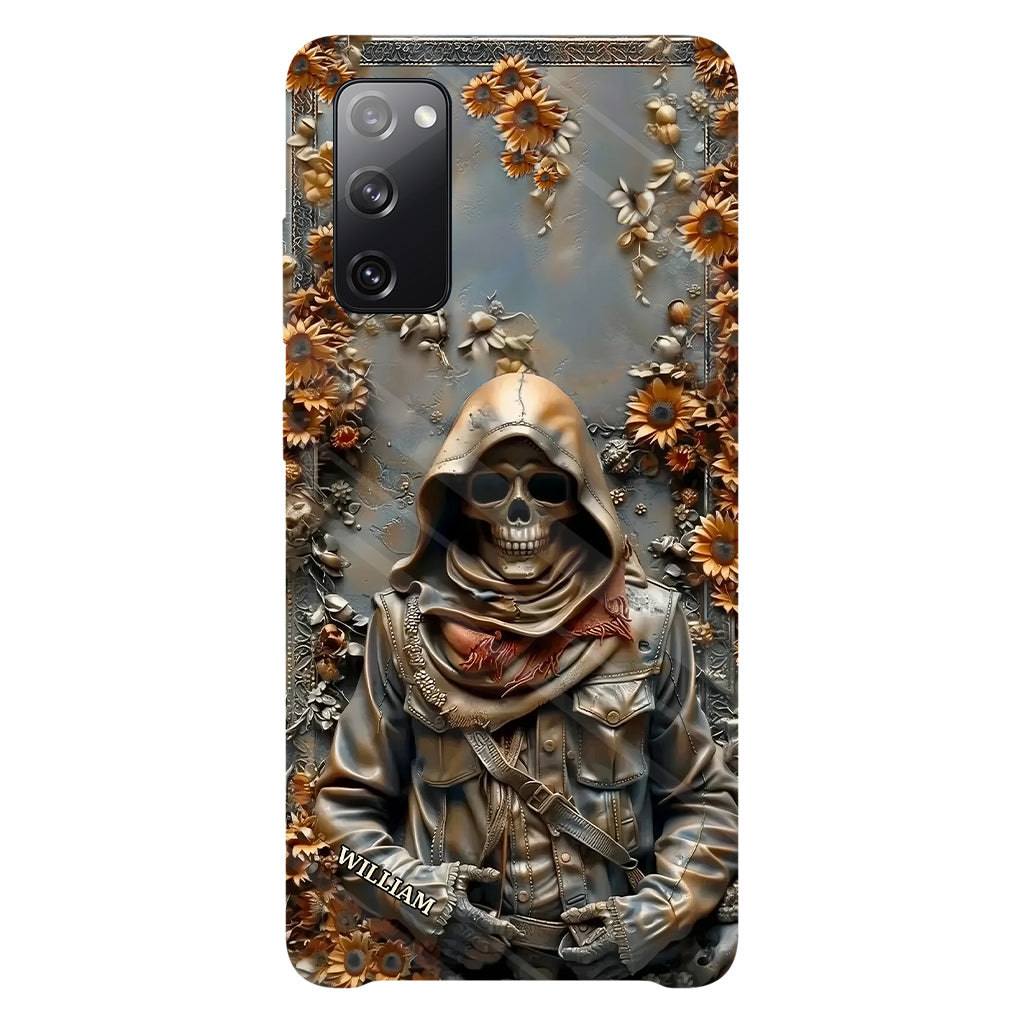Vintage-Totenkopf – Personalisierte Handyhülle mit Totenkopf-Vollbild