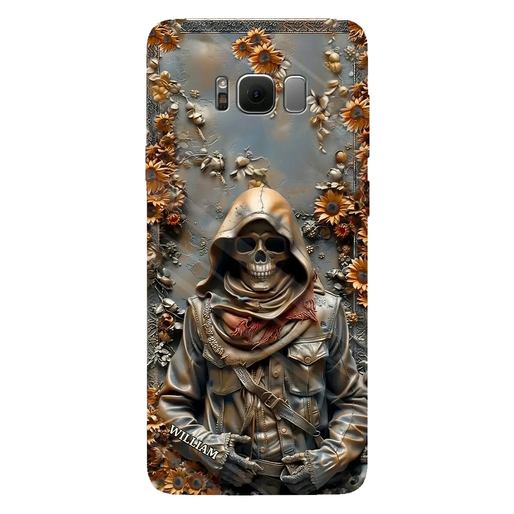 Vintage-Totenkopf – Personalisierte Handyhülle mit Totenkopf-Vollbild