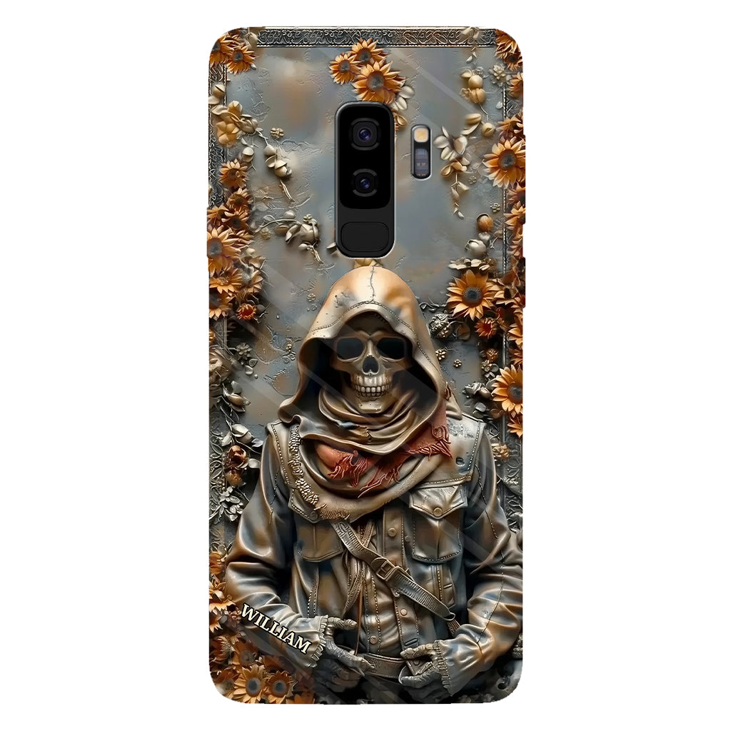 Vintage-Totenkopf – Personalisierte Handyhülle mit Totenkopf-Vollbild