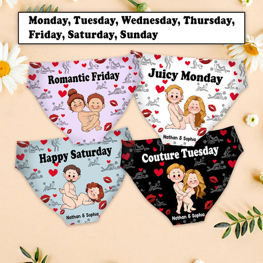 Juicy Monday - Personalized Couple Women Briefs