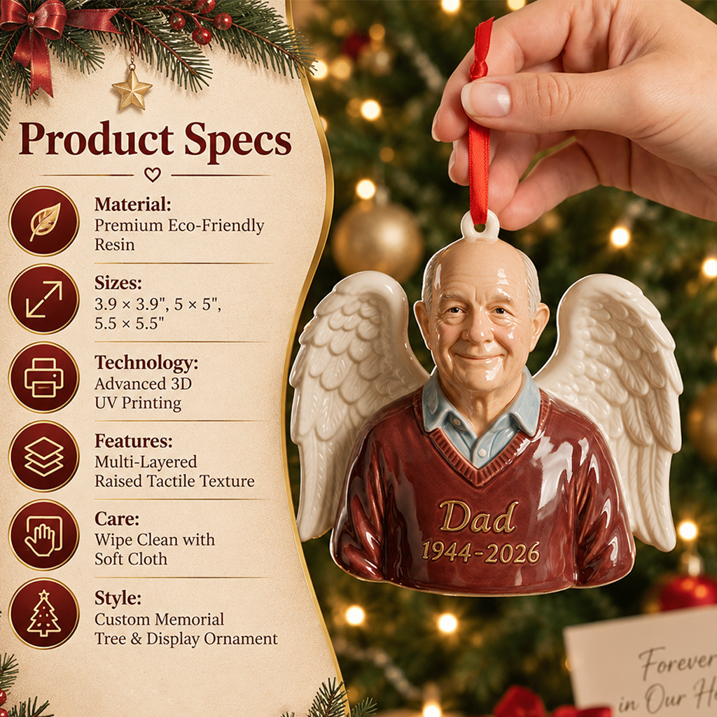 Personalized Christmas Little Girl Memorial 3D Ornament