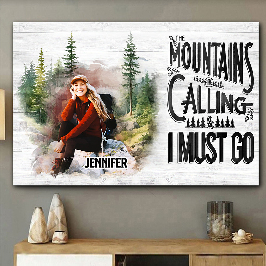 Der Berg ruft – Personalisierte Wanderleinwand und Poster