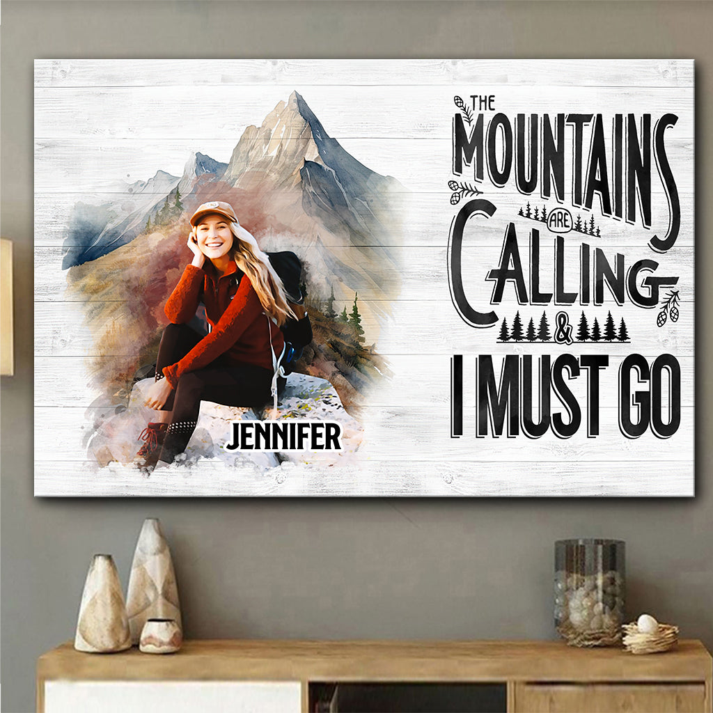 Der Berg ruft – Personalisierte Wanderleinwand und Poster