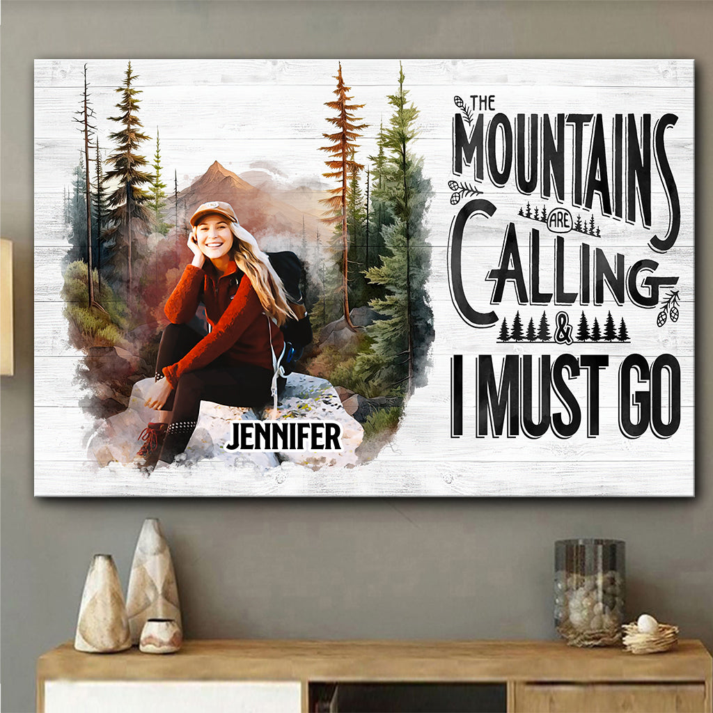 Der Berg ruft – Personalisierte Wanderleinwand und Poster