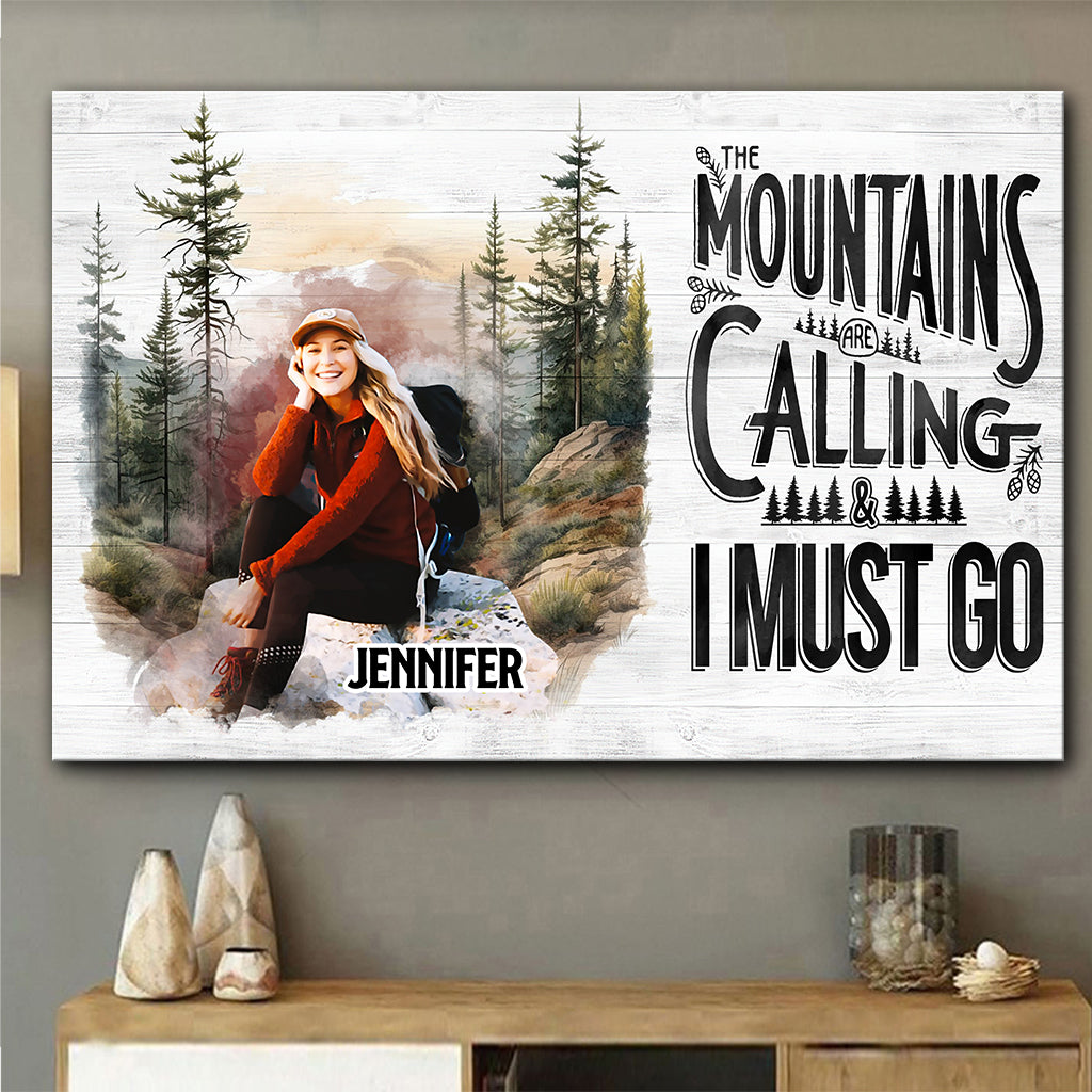 Der Berg ruft – Personalisierte Wanderleinwand und Poster