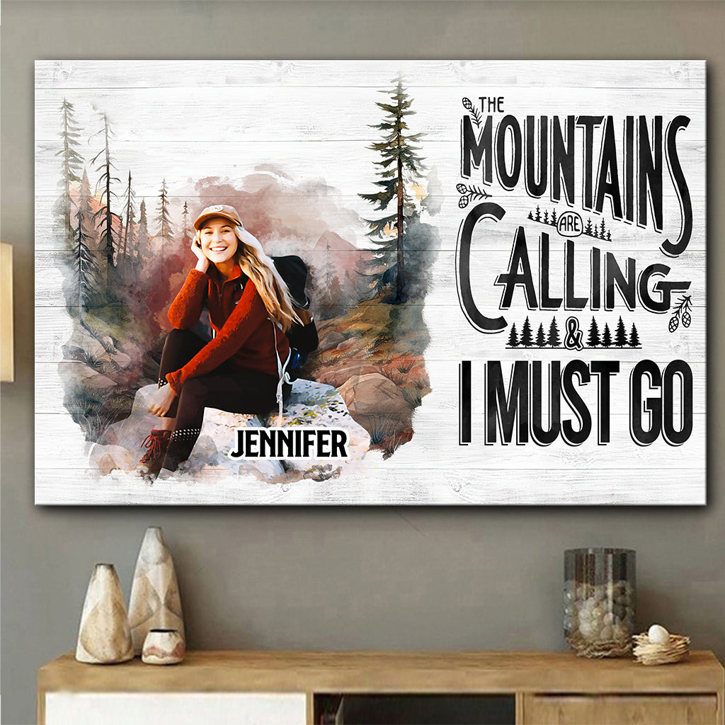 Der Berg ruft – Personalisierte Wanderleinwand und Poster