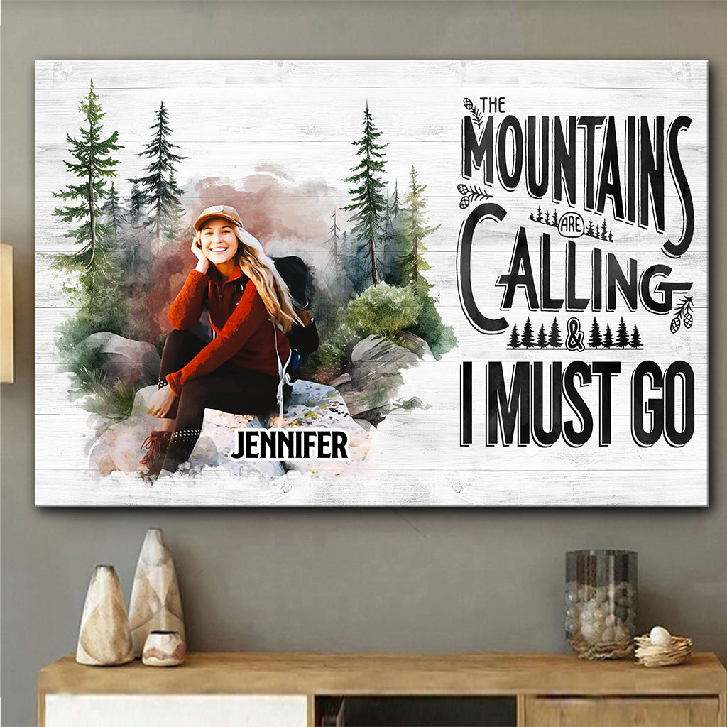 Der Berg ruft – Personalisierte Wanderleinwand und Poster