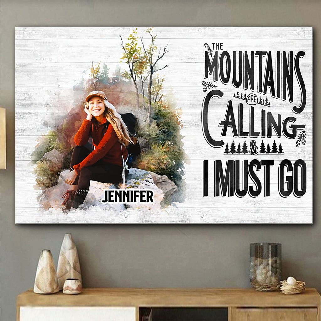 Der Berg ruft – Personalisierte Wanderleinwand und Poster