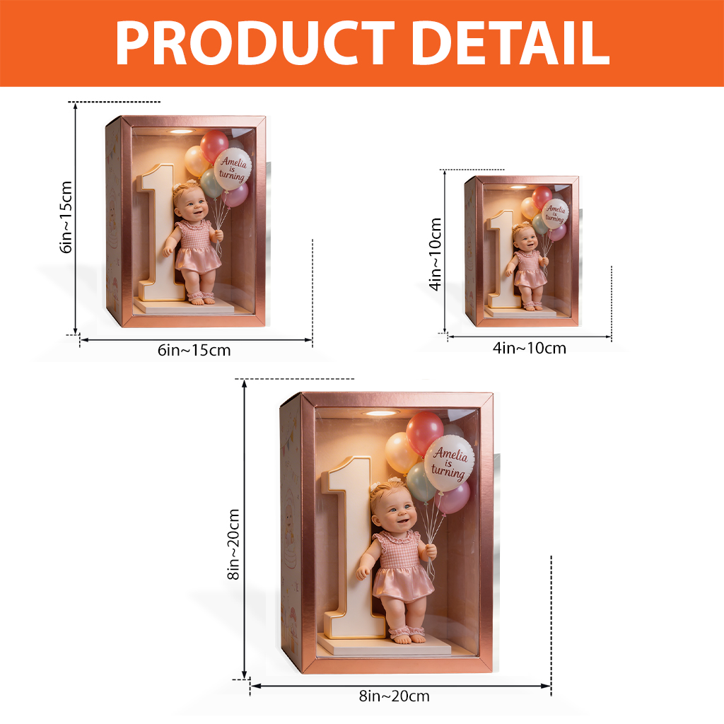 Photo, Balloons And Number - Personalized Birthday Custom Shaped Acrylic Plaque