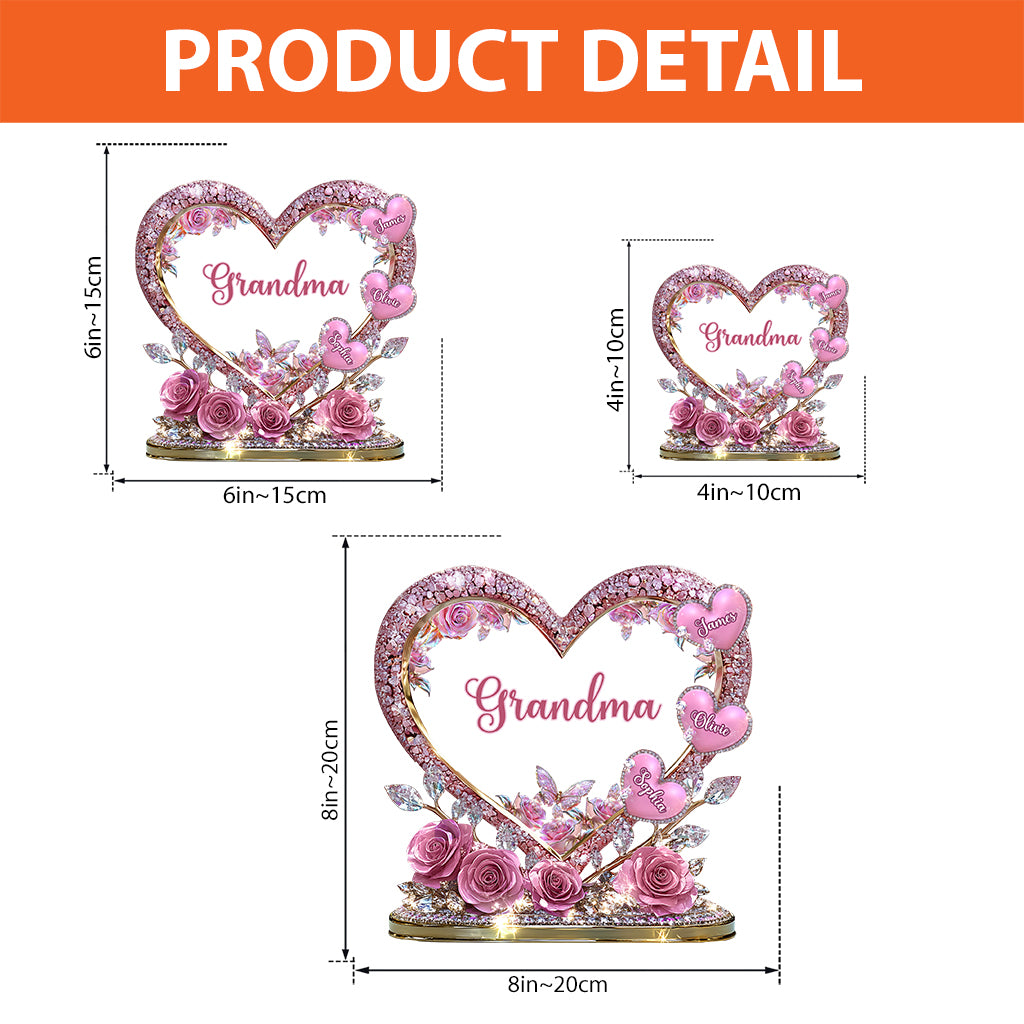 Weihnachtsgeschenk für Oma und Mama – personalisierte Acrylplakette in individueller Form