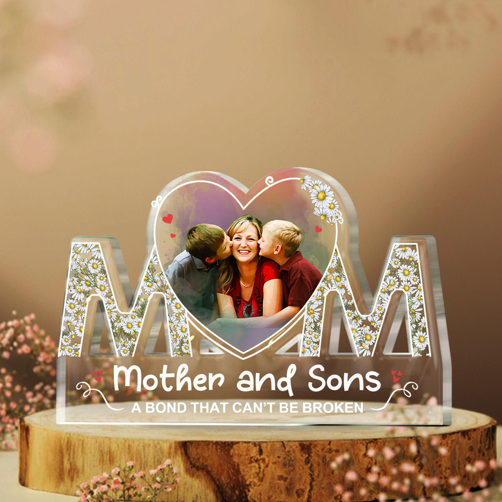 Mutter und Tochter – Personalisierte Acrylplakette in individueller Form für die Mutter