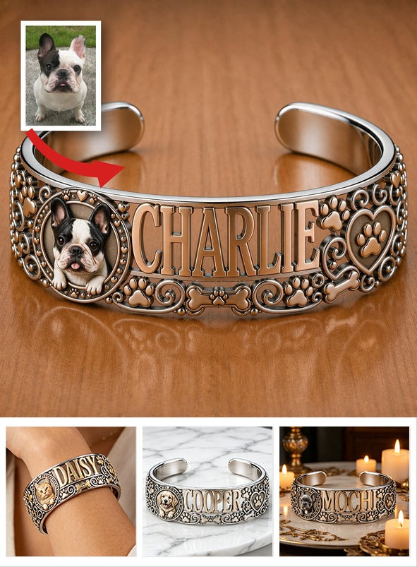 Personalisierbares French Bulldog Armreif mit Namen für Hundeliebhaber