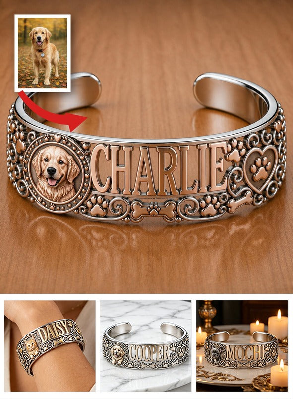 Personalisierbares Golden Retriever Armreif mit Namen für Hundeliebhaber