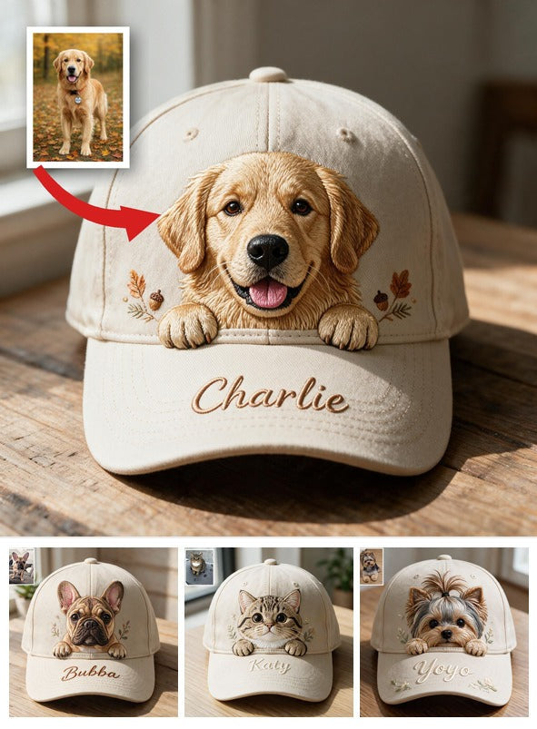 Personalisierte Peeking Golden Retriever Classic Cap, individuelles Geschenk für Hundeliebhaber