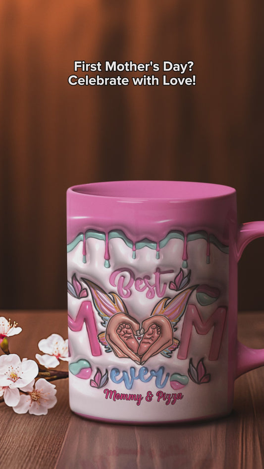 Beste Mama aller Zeiten – Schmetterlingsverwandlung – Personalisierte Tasse mit Muttermotiv