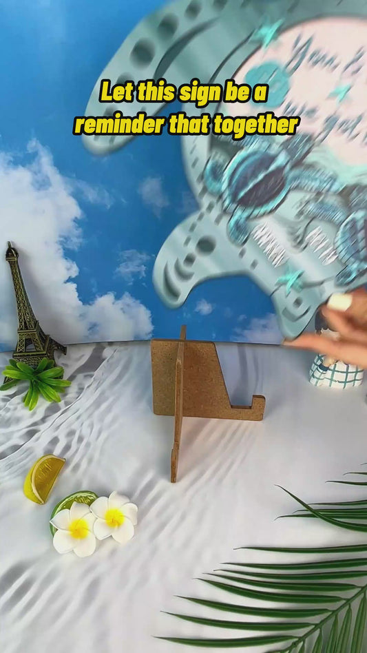 You & Me - Personalized Turtle Wood Sign