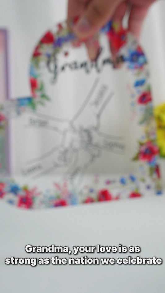 Omas Leben – 4. Juli – Personalisierte, individuell geformte Acrylplakette für Oma