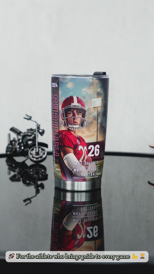 Any Sport, Name, Postion, Number, Team.... - Personalized Football Tumbler