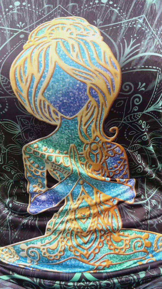 Namaste Green – Personalisiertes Yoga Hollow Tanktop und Leggings