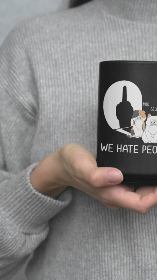 Ich hasse Menschen – personalisierte Katzentasse