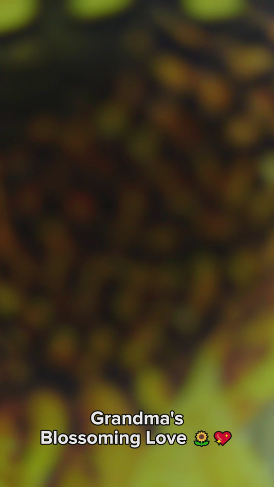 Omas Sonnenblumen - Personalisiertes, individuell geformtes Holzschild „Oma's Mom's Sunflowers“