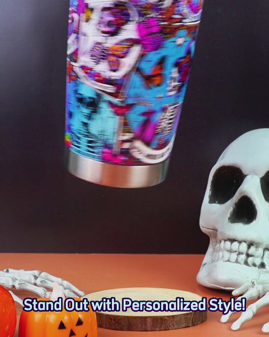 Fck Around And Find Out - Personalized Skull Tumbler